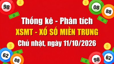 Dự Đoán XSMT Ngày 11/10/2026 Chủ nhật - Soi Cầu Xổ Số Miền Trung Ngày 11-10-2026